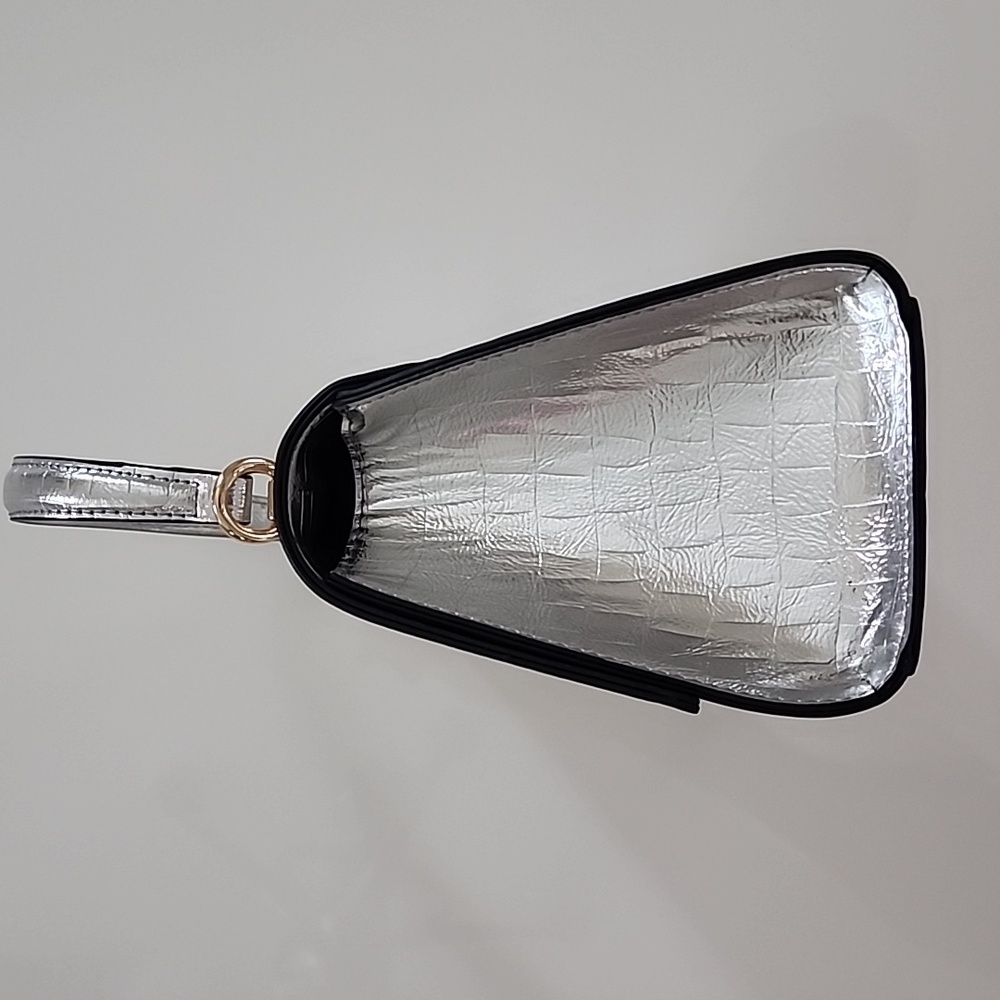 Aldo Rotoua Silver Gold Two Tone Metallic Top Handle Crossbody Mini Handbag - Picture 4 of 14